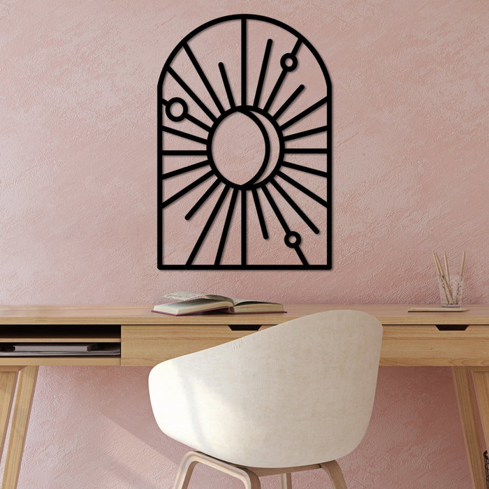 Wallity Window And Crescent - L Escultura de pared de metal negra Wallity Window And Crescent - L Escultura de pared de metal negra